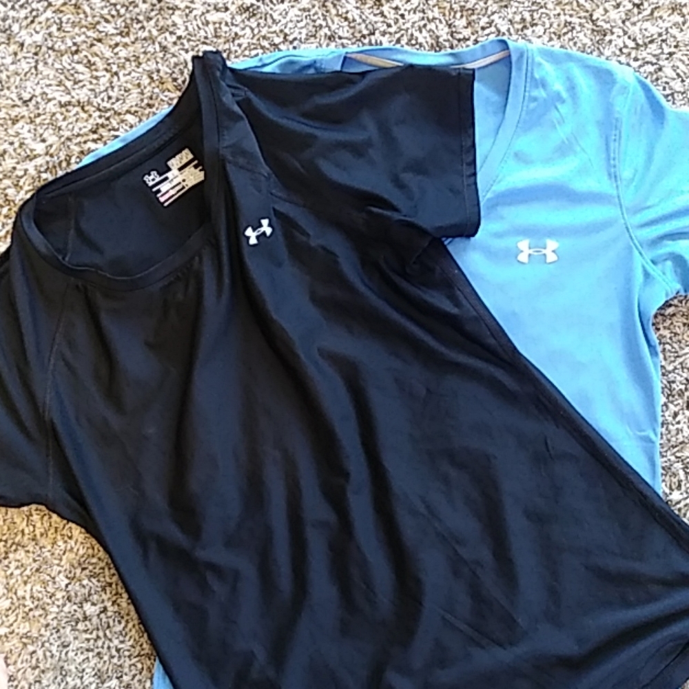 Under Armour fitted workout tops -BOTH